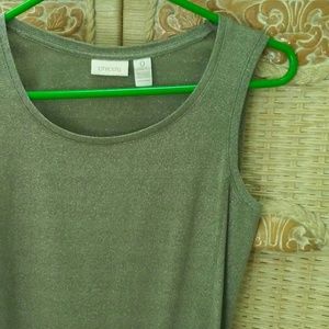 Metallic silver olive tank